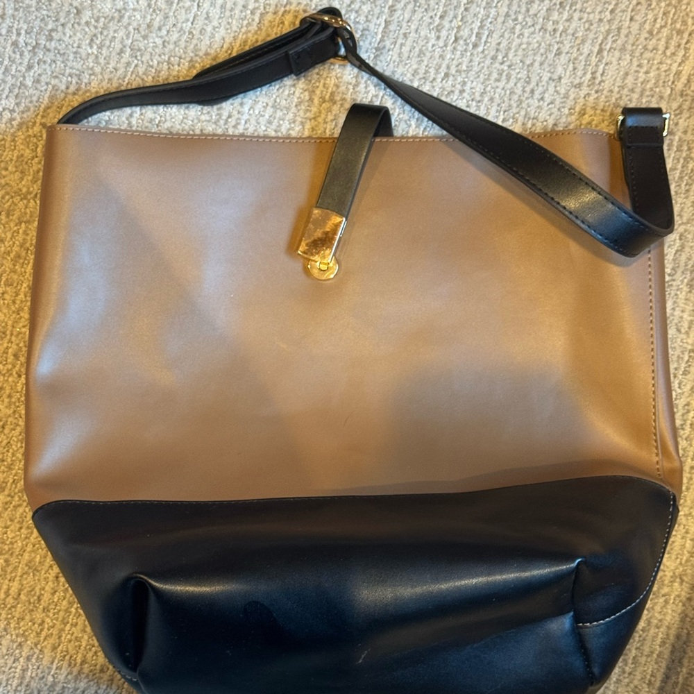 Old Navy Tan and Black Two-Tone Shoulder Bag